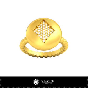 3D CAD Ring with Playing Cards Home, Bijuterii 3D , Inele 3D CAD, Inele cu Diamante 3D, Inele Fashion 3D 