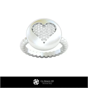 Anneau 3D CAO avec cartes à jouer, Bijoux CAO 3D, Anneaux CAO 3D, Bagues à diamants 3D, Bagues de mode 3D