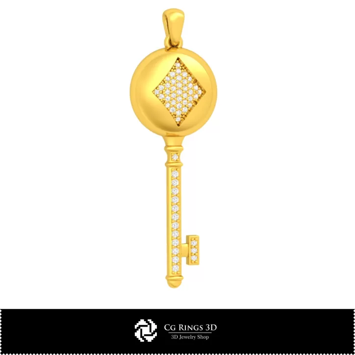 Colgante llave 3D CAD con cartas de juego