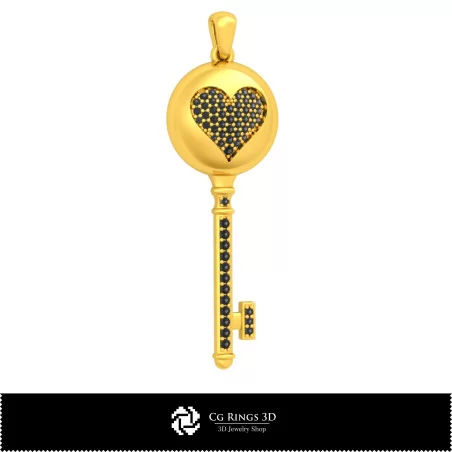 Colgante llave CAD 3D con cartas de juego