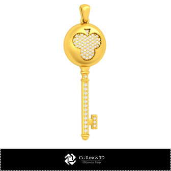 3D CAD Key Pendant  with Playing Cards Home, Bijoux 3D CAO, Pendentifs 3D CAO, Pendentifs Diamant 3D