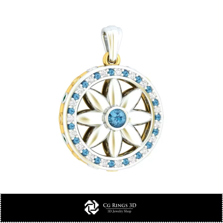 Pendentif 3D avec diamants Pendentif 3D avec diamants