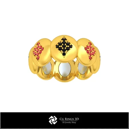 Anillo CAD 3D con cartas de juego para el hogar, Joyería CAD 3D, Anillos CAD 3D, Aros de boda 3D, Aros de eternidad 3D, Anillos