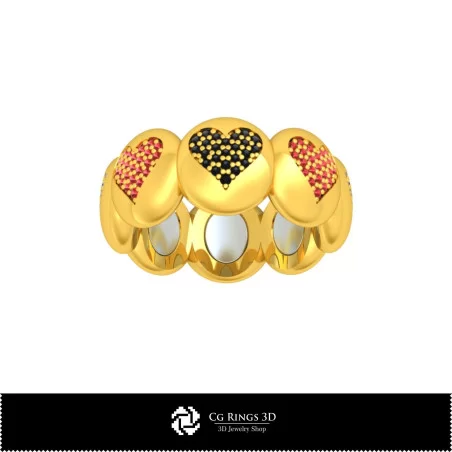 Ring mit Spielkarten - Schmuck 3D CAD