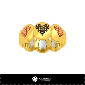 3D CAD Ring with Playing Cards Home, Jewelry 3D CAD, Rings 3D CAD , Wedding Bands 3D, Eternity Bands 3D, Fashion Rings 3D, Cock