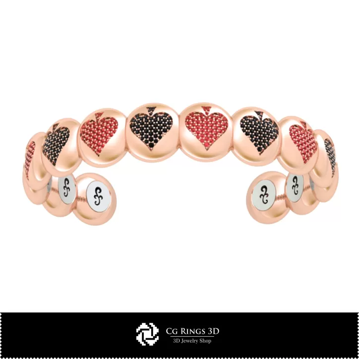 Pulsera con Naipes - Joyería CAD 3D Pulsera con Naipes - Joyería CAD 3D