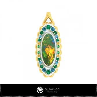 3D Pendant With Opal Home, Bijoux 3D CAO, Pendentifs 3D CAO, Pendentifs Diamant 3D, Pendentifs Opale 3D