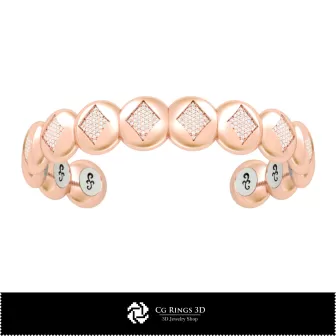 Bracelet 3D CAO avec cartes à jouer Maison, Bijoux 3D CAO, Bracelets 3D CAO, Bracelets diamants 3D, Bracelets 3D, Bracelet