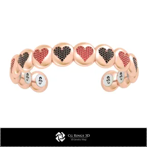 3D CAD Bracelet with Playing Cards Home,  Jewelry 3D CAD, Bracelets 3D CAD , 3D Diamond Bracelets, 3D Bracelets, 3D Cuff Bracele