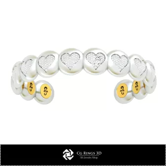 Bracelet 3D CAO avec cartes à jouer, Bijoux 3D CAO, Bracelets 3D CAO, Bracelets diamant 3D, Bracelets 3D, Bracelet manchette 3D