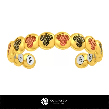 3D CAD Bracelet with Playing Cards Home, Bijoux 3D CAO, Bracelets 3D CAO, Bracelets de Diamant 3D, Bracelets 3D , Bracelets Manc