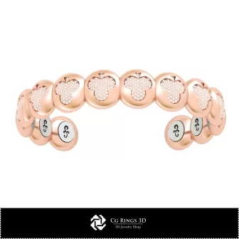 Bracciale 3D CAD con carte da gioco, Gioielli 3D CAD, Braccialetti 3D CAD, Braccialetti con diamanti 3D, Braccialetti 3D,