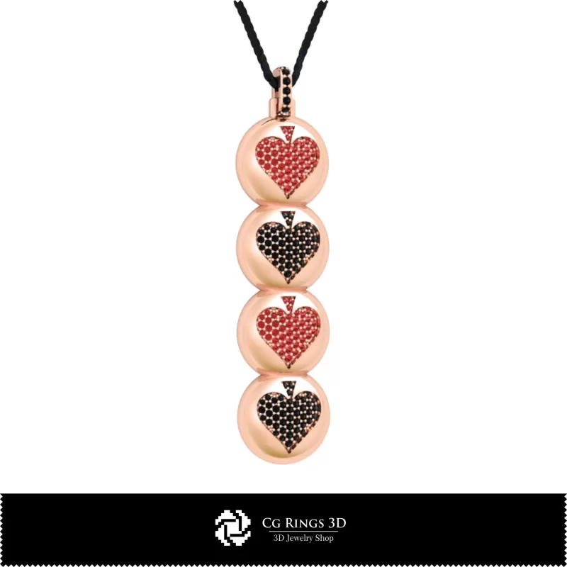 Pendentif 3D CAO avec cartes à jouer