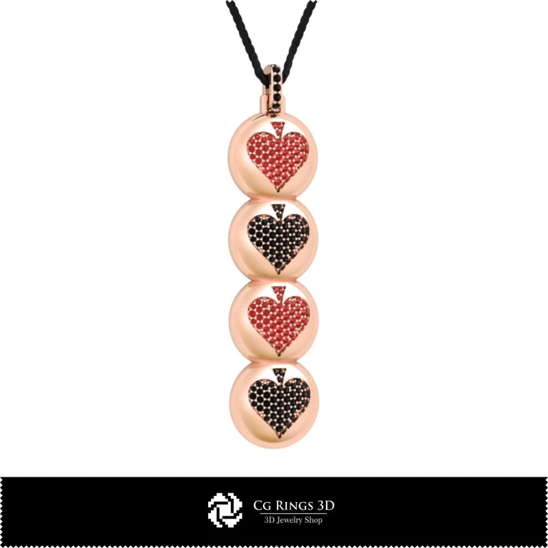 Pendentif 3D CAO avec cartes à jouer