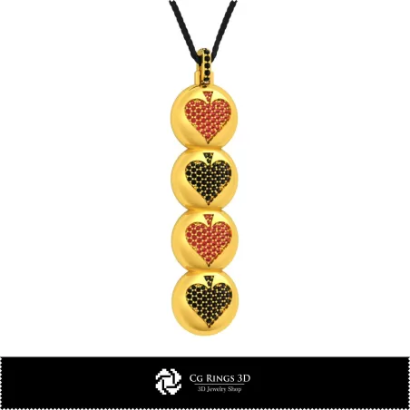 Colgante 3D CAD con cartas de juego