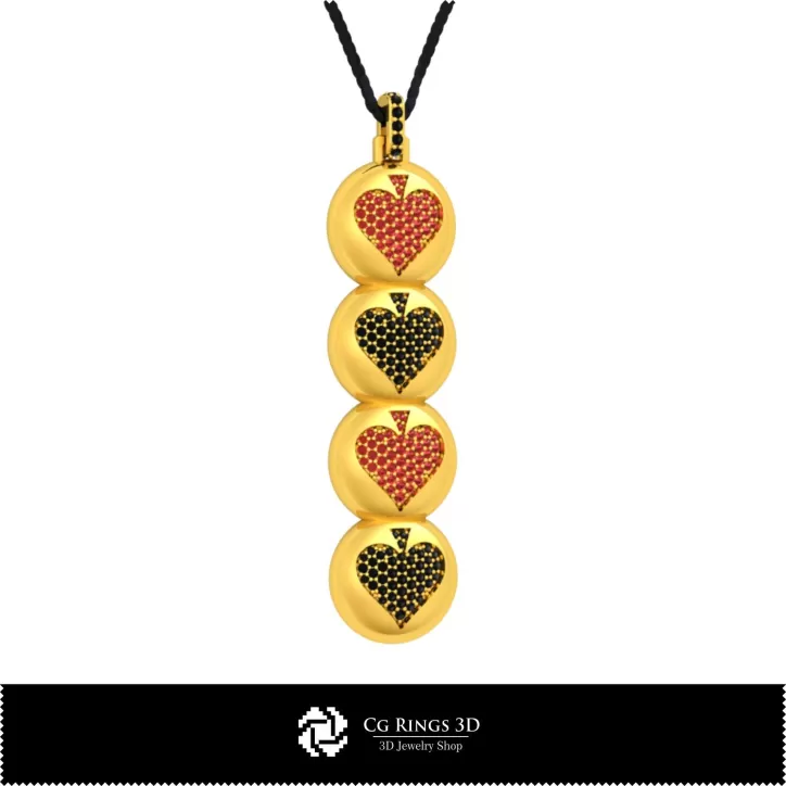 Pendentif 3D CAO avec cartes à jouer