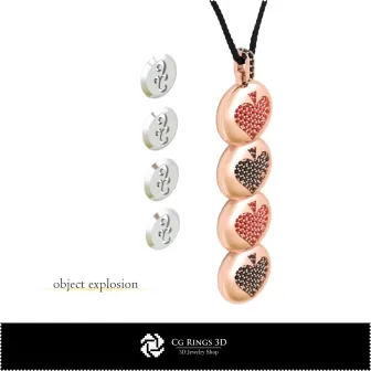 Pendentif 3D CAO avec cartes à jouer, Bijoux 3D CAO, Pendentifs 3D CAO, Pendentifs diamant 3D, Pendentifs sphériques 3D