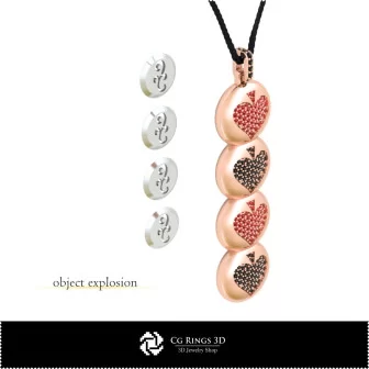 Pendentif 3D CAO avec cartes à jouer, Bijoux 3D CAO, Pendentifs 3D CAO, Pendentifs diamant 3D, Pendentifs sphériques 3D