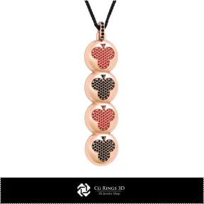 Pendentif 3D CAO avec cartes à jouer