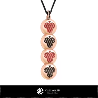 Pendentif 3D CAO avec cartes à jouer, Bijoux 3D CAO, Pendentifs 3D CAO, Pendentifs diamant 3D, Pendentifs boule 3D