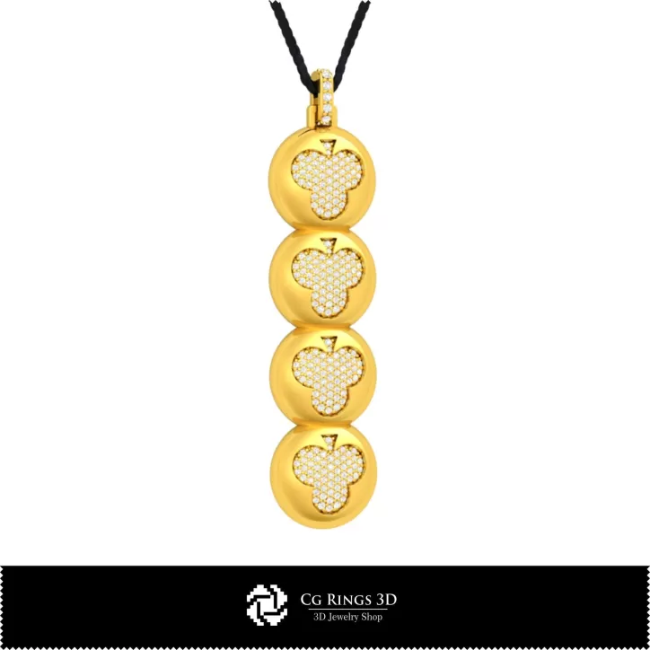 Pandantiv 3D CAD cu cărți de joc