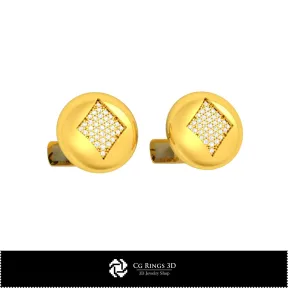 3D CAD Cufflinks  with Playing Cards Home, Bijoux 3D CAO, Boutons Manchette 3D CAO, Boutons Manchette  a Fermeture Arriere Balei