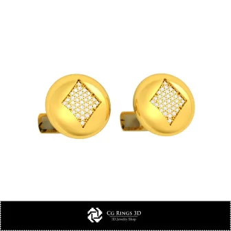 3D CAD Cufflinks with Playing Cards Home, Bijoux 3D CAO, Boutons Manchette 3D CAO, Boutons Manchette a Fermeture Arriere Balei