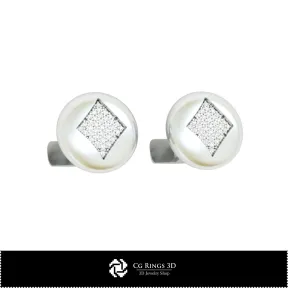 3D CAD Cufflinks  with Playing Cards