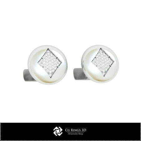 3D CAD Cufflinks  with Playing Cards