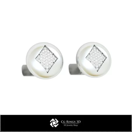 3D CAD Cufflinks with Playing Cards