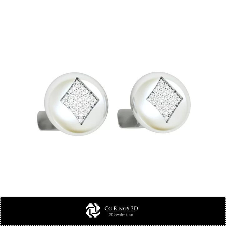 3D CAD Cufflinks with Playing Cards