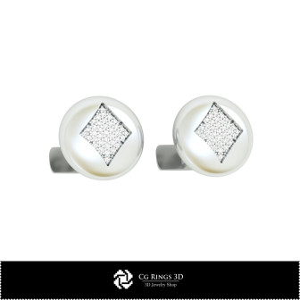 3D CAD Cufflinks  with Playing Cards Home, Bijoux 3D CAO, Boutons Manchette 3D CAO, Boutons Manchette  a Fermeture Arriere Balei