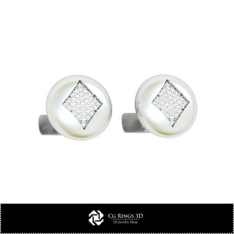 3D CAD Cufflinks  with Playing Cards Home, Bijuterii 3D , Butoni 3D CAD, Butoni cu Bucla 3D