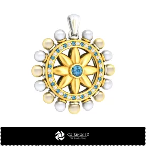 Pendentif perle 3D avec diamants Maison, Bijoux DAO 3D, DAO 3D de pendentifs, Pendentifs diamant 3D, Pendentifs perle 3D