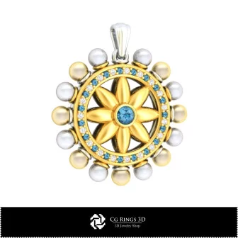 Pendentif perle 3D avec diamants Maison, Bijoux DAO 3D, DAO 3D de pendentifs, Pendentifs diamant 3D, Pendentifs perle 3D