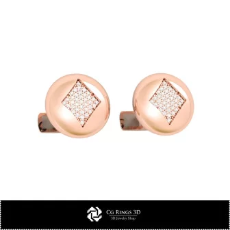 3D-CAD-Manschettenknöpfe mit Spielkarten Home, Schmuck 3D-CAD, Manschettenknöpfe 3D-CAD, 3D-Wal mit Steckverschluss