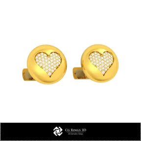 3D CAD Cufflinks  with Playing Cards