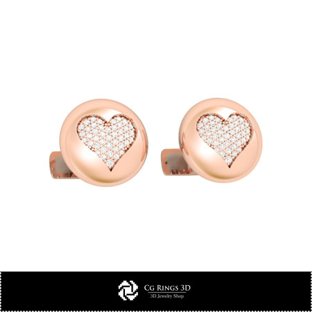 3D CAD Cufflinks  with Playing Cards Home, Bijoux 3D CAO, Boutons Manchette 3D CAO, Boutons Manchette  a Fermeture Arriere Balei