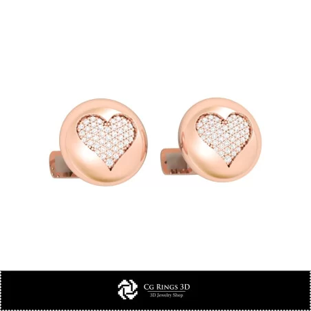 3D CAD Cufflinks with Playing Cards Home, Bijoux 3D CAO, Boutons Manchette 3D CAO, Boutons Manchette a Fermeture Arriere Balei