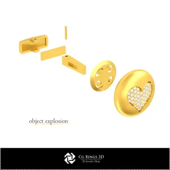 Gemelli in CAD 3D con carte da gioco Home, Gioielli CAD 3D, Gemelli CAD 3D, Gemelli con chiusura a calamita a forma di balena