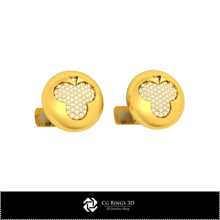 3D CAD Cufflinks with Playing Cards