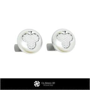 3D CAD Cufflinks  with Playing Cards