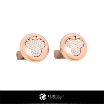 3D CAD Cufflinks with Playing Cards Home, Bijuterii 3D , Butoni 3D CAD, Butoni cu Bucla 3D