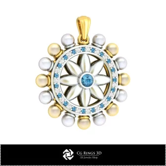 Colgante 3D de Perla con Diamantes Hogar, Joyería CAD 3D, Colgantes CAD 3D, Colgantes de Diamantes 3D, Colgantes de Perla 3D