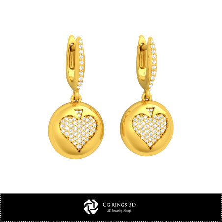 3D CAD Earrings with Playing Cards