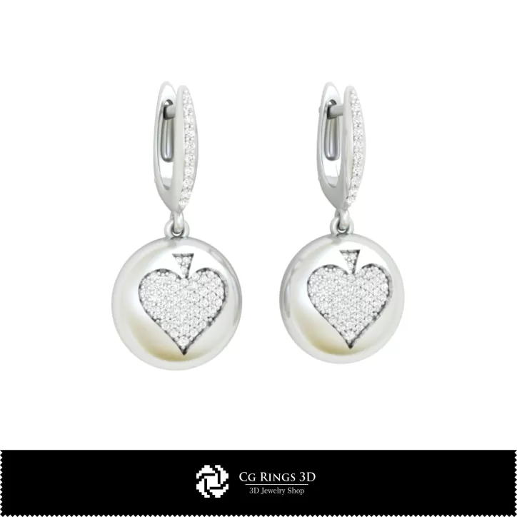 Pendientes CAD 3D con naipes