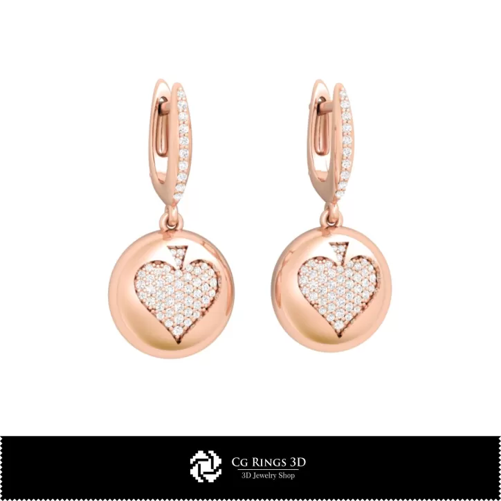 Pendientes CAD 3D con naipes