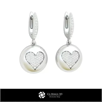 Boucles d'oreilles CAO 3D avec cartes à jouer, Bijoux CAO 3D, Boucles d'oreilles CAO 3D, Boucles d'oreilles diamant 3D, Boucles