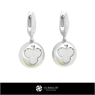 3D CAD Earrings with Playing Cards Home, Bijuterii 3D , Cercei 3D CAD, Cercei cu Diamante 3D, Cercei Picatura 3D