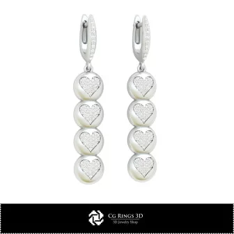Boucles d'oreilles CAO 3D avec cartes à jouer Home, Bijoux CAO 3D, Boucles d'oreilles CAO 3D, Boucles d'oreilles diamant 3D,